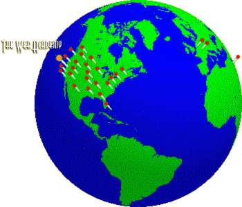 Globe with attendees' locations